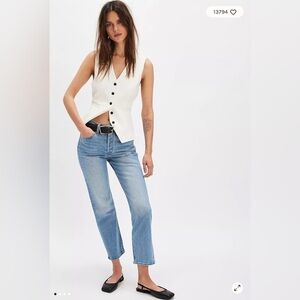 Levi’s Wedgie Straight Leg Raw-Hem Jeans Sz 29